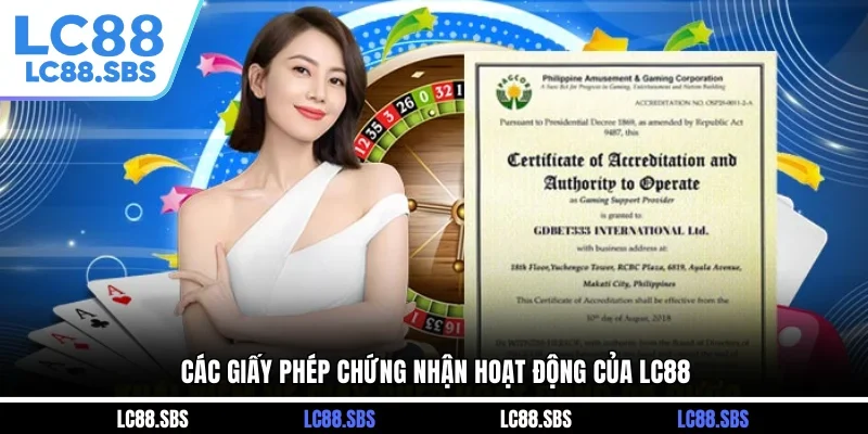 Giấy phép và chứng nhận quốc tế của nhà cái LC88 hợp pháp